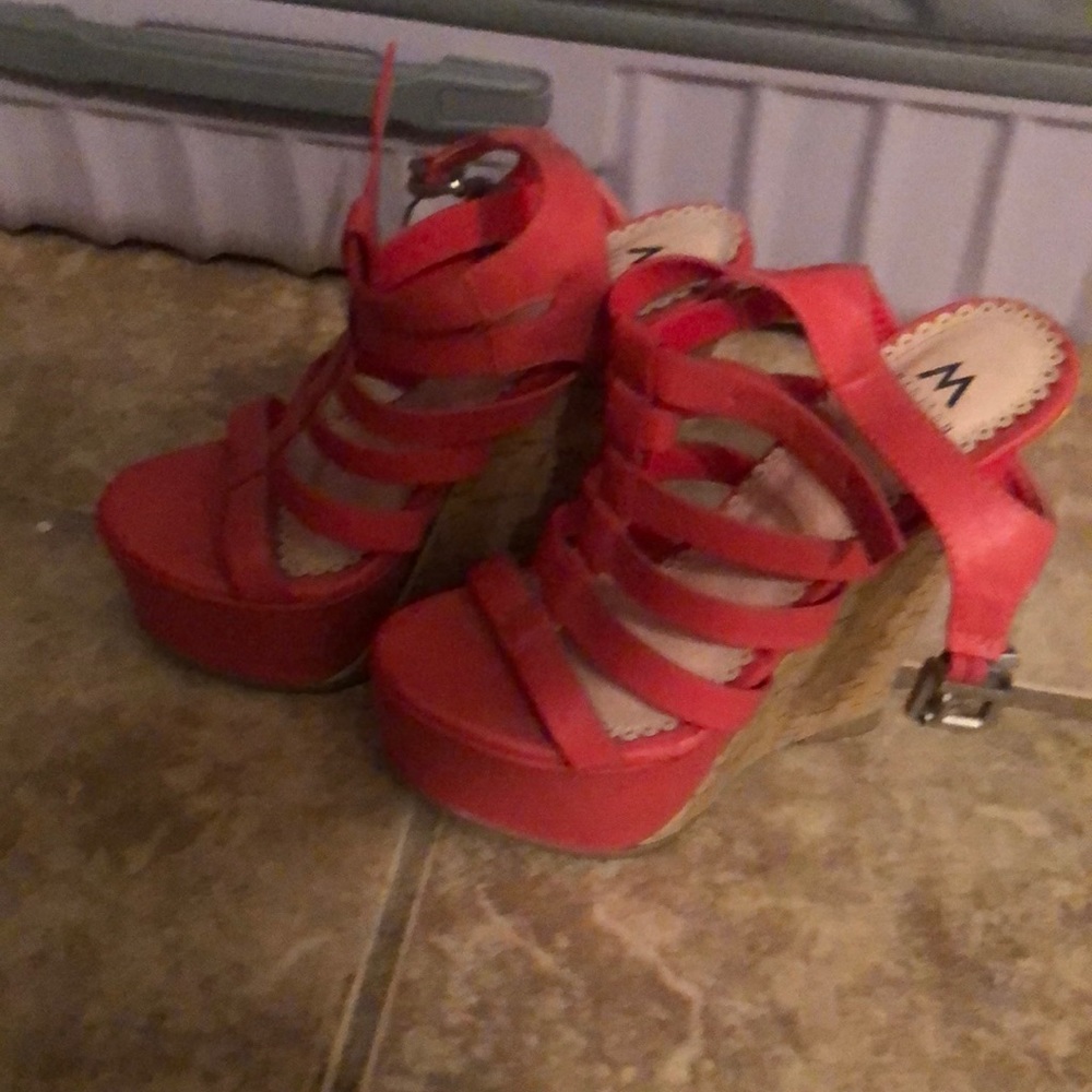 Never used 5.5 orange Madison wedges from Shoedazzle!